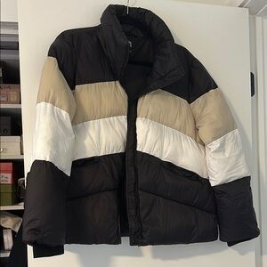Zara Colorblock Puffer Jacket